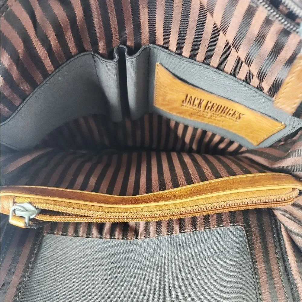 Jack Georges Voyager Convertible Backpack Crossbody Brown Buffalo Leather